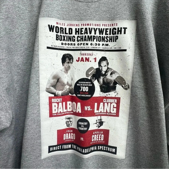 ROCKY Balboa Adult Size 2XL Sweatshirt Loot Crate Lootwear Exclusive Boxing - Picture 5 of 10
